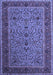 Machine Washable Persian Blue Traditional Rug, wshtr24blu