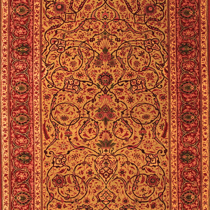 Serging Thickness of Machine Washable Persian Orange Traditional Area Rugs, wshtr24org