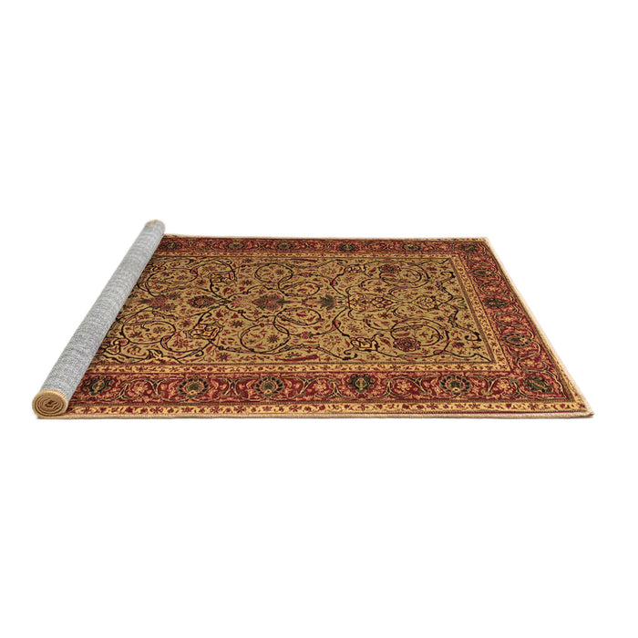 Sideview of Machine Washable Persian Brown Traditional Rug, wshtr24brn