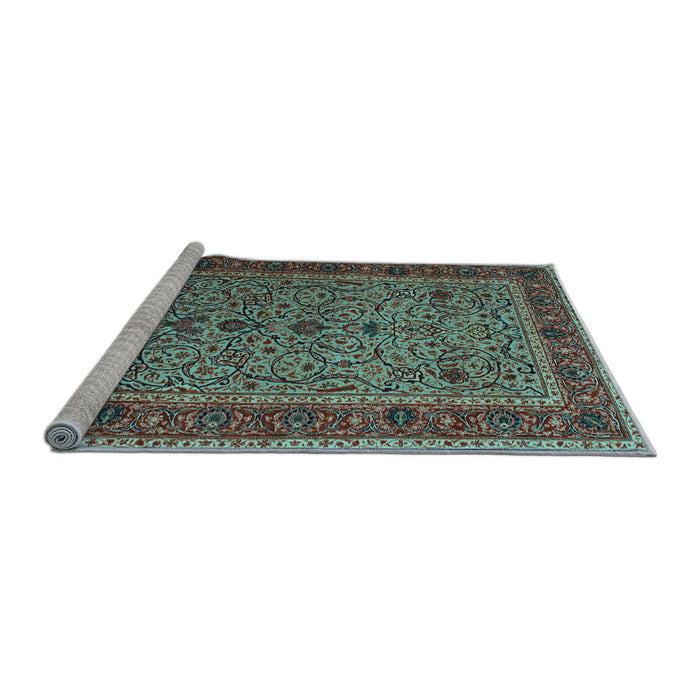 Sideview of Machine Washable Persian Light Blue Traditional Rug, wshtr24lblu