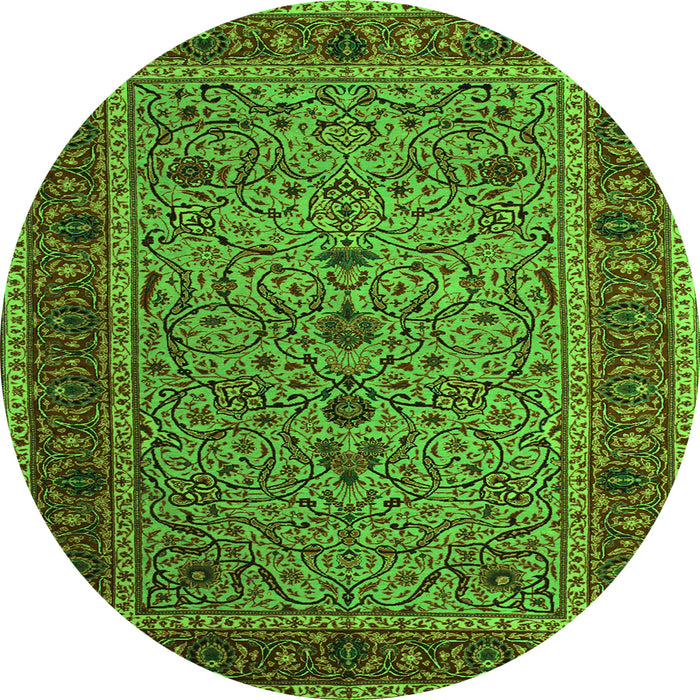 Square Persian Green Traditional Rug, tr24grn
