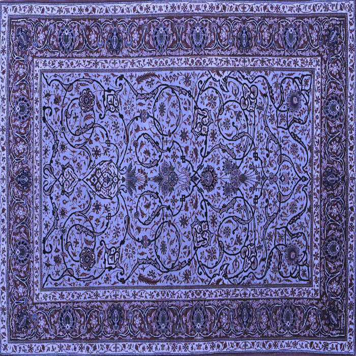 Square Machine Washable Persian Blue Traditional Rug, wshtr24blu