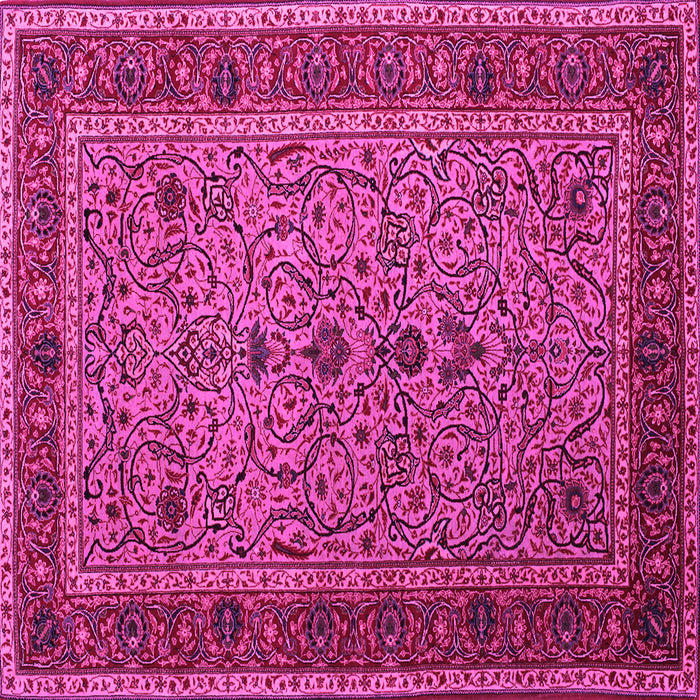 Square Machine Washable Persian Pink Traditional Rug, wshtr24pnk