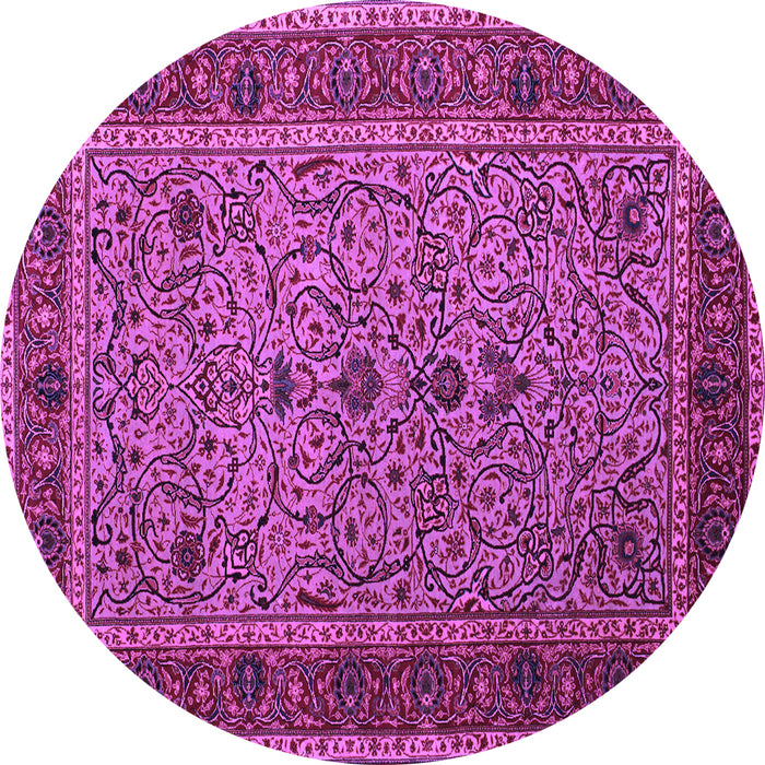 Round Persian Purple Traditional Rug, tr24pur