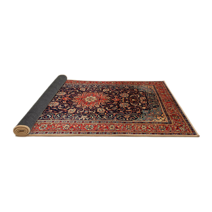 Sideview of Traditional Orange Brown Medallion Rug, tr250