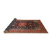 Sideview of Traditional Orange Brown Medallion Rug, tr250