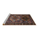 Sideview of Machine Washable Traditional Brown Rug, wshtr2500