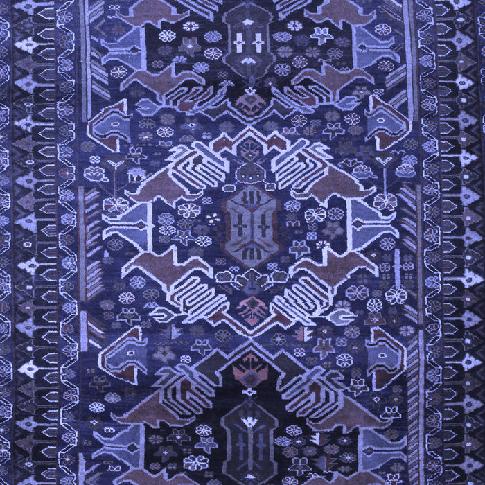 Machine Washable Persian Blue Traditional Rug, wshtr2500blu