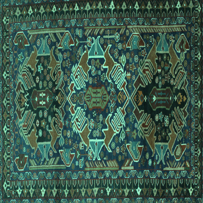 Square Persian Turquoise Traditional Rug, tr2500turq