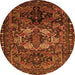 Square Persian Orange Traditional Rug, tr2500org