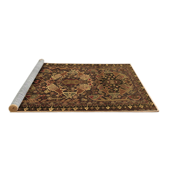 Sideview of Machine Washable Persian Brown Traditional Rug, wshtr2500brn