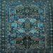 Square Machine Washable Persian Light Blue Traditional Rug, wshtr2500lblu