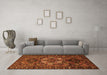 Machine Washable Persian Orange Traditional Area Rugs in a Living Room, wshtr2500org