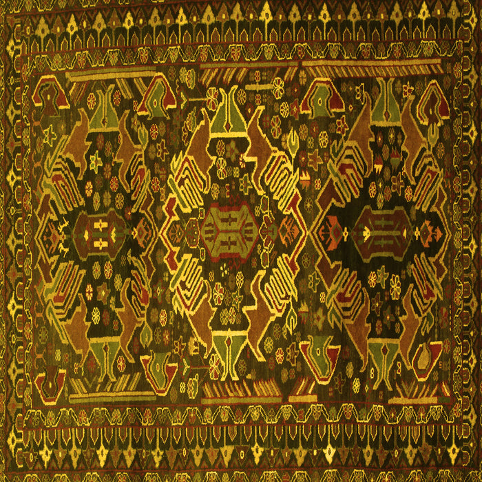 Square Persian Yellow Traditional Rug, tr2500yw