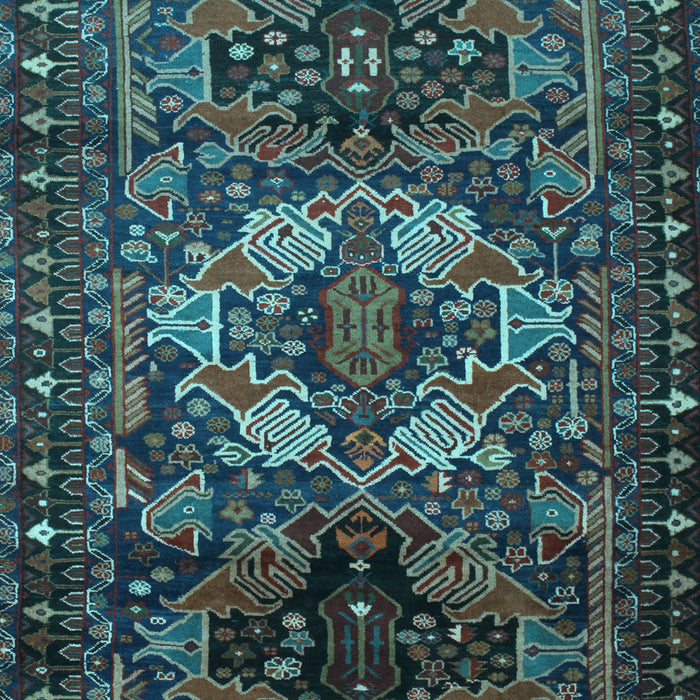 Machine Washable Persian Light Blue Traditional Rug, wshtr2500lblu
