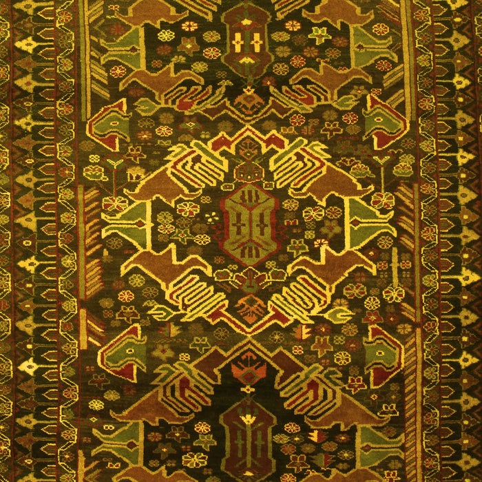 Machine Washable Persian Yellow Traditional Rug, wshtr2500yw