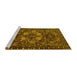 Sideview of Machine Washable Persian Yellow Traditional Rug, wshtr2500yw