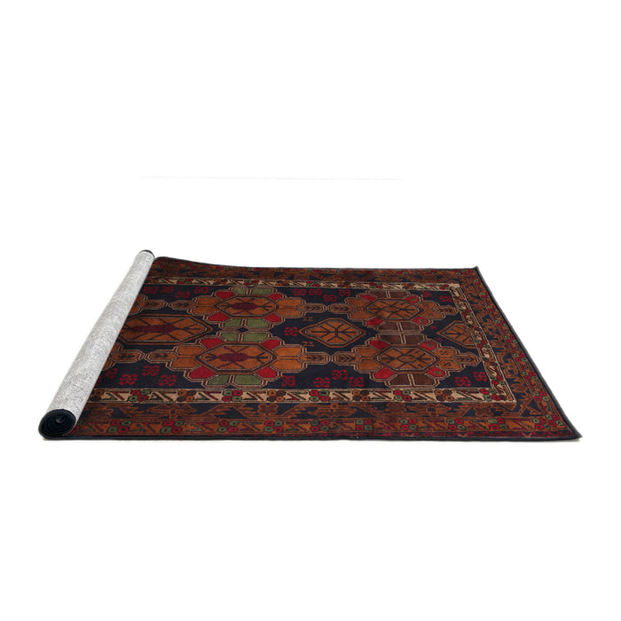Sideview of Machine Washable Traditional Red Rug, wshtr2501
