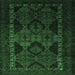 Square Persian Emerald Green Traditional Rug, tr2501emgrn