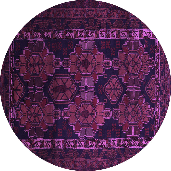 Round Persian Purple Traditional Rug, tr2501pur