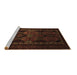 Sideview of Machine Washable Persian Brown Traditional Rug, wshtr2501brn