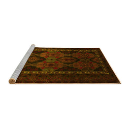 Sideview of Machine Washable Persian Yellow Traditional Rug, wshtr2501yw