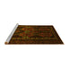 Sideview of Machine Washable Persian Yellow Traditional Rug, wshtr2501yw