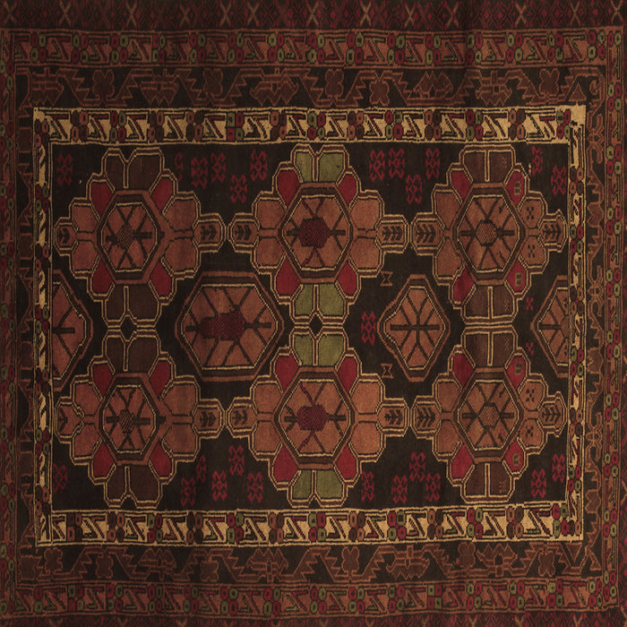 Square Machine Washable Persian Brown Traditional Rug, wshtr2501brn