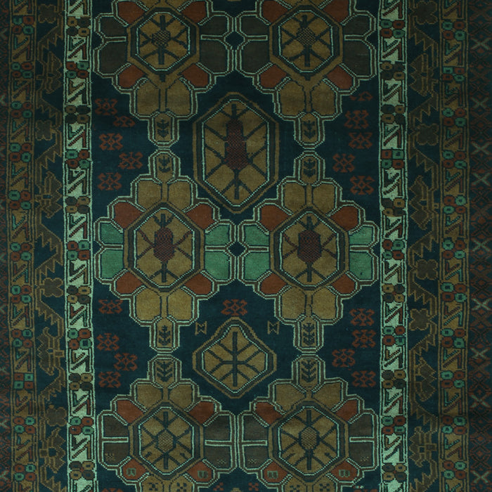 Machine Washable Persian Turquoise Traditional Area Rugs, wshtr2501turq