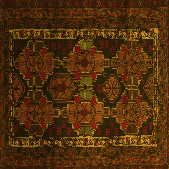 Square Persian Yellow Traditional Rug, tr2501yw