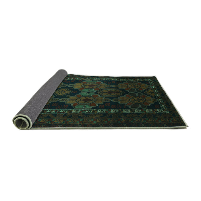 Sideview of Persian Turquoise Traditional Rug, tr2501turq