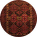 Square Persian Orange Traditional Rug, tr2501org