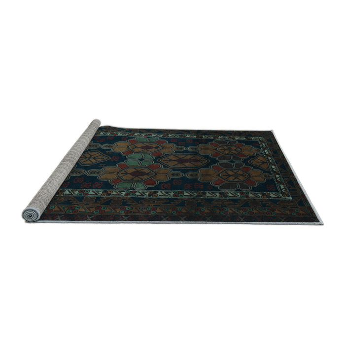 Sideview of Machine Washable Persian Light Blue Traditional Rug, wshtr2501lblu