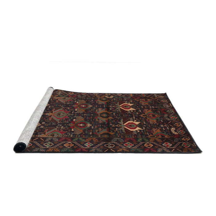 Sideview of Machine Washable Traditional Sepia Brown Rug, wshtr2502