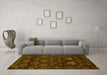 Machine Washable Persian Yellow Traditional Rug in a Living Room, wshtr2502yw