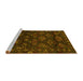 Sideview of Machine Washable Persian Yellow Traditional Rug, wshtr2502yw