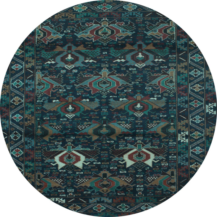 Round Persian Light Blue Traditional Rug, tr2502lblu