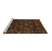 Sideview of Machine Washable Persian Brown Traditional Rug, wshtr2502brn