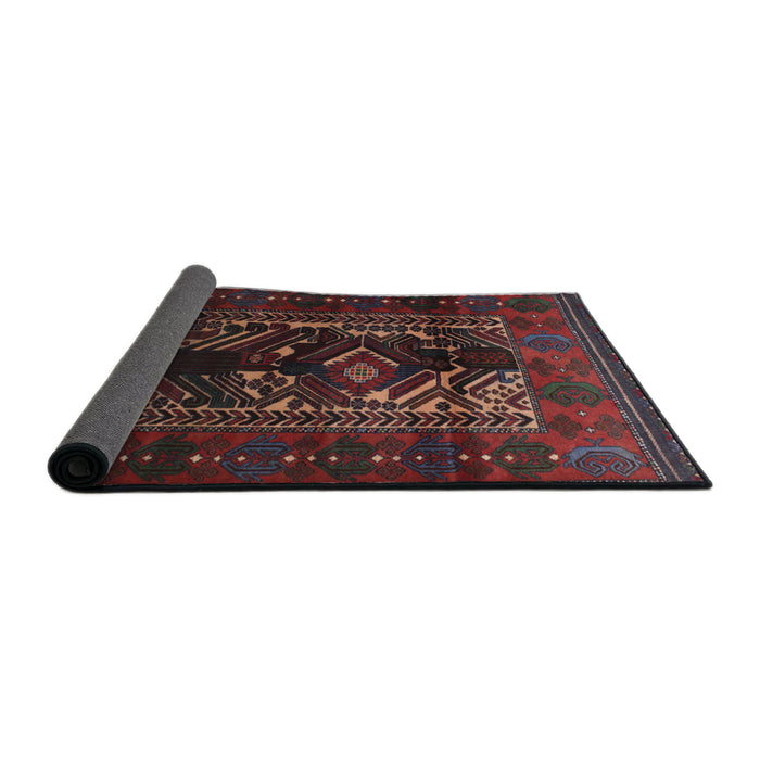 Sideview of Traditional Deep Red Persian Rug, tr2503