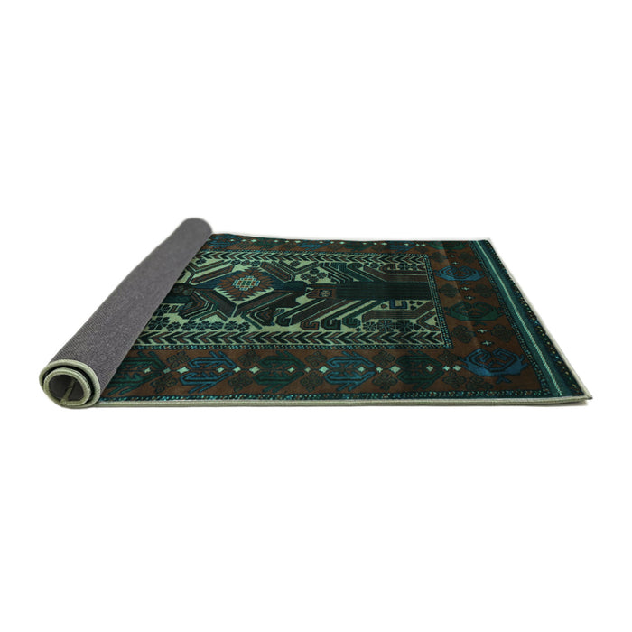 Sideview of Persian Turquoise Traditional Rug, tr2503turq