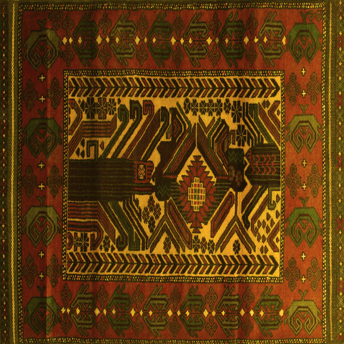 Square Persian Yellow Traditional Rug, tr2503yw