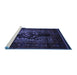 Sideview of Machine Washable Persian Blue Traditional Rug, wshtr2503blu