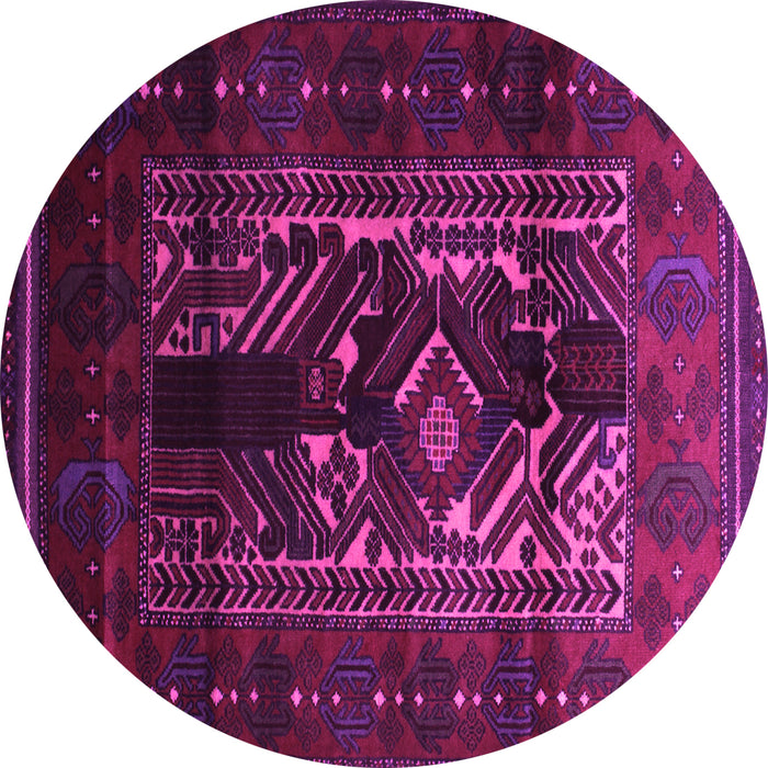 Round Machine Washable Persian Pink Traditional Rug, wshtr2503pnk