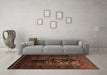 Machine Washable Persian Brown Traditional Rug in a Living Room,, wshtr2503brn