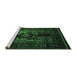 Sideview of Machine Washable Persian Emerald Green Traditional Area Rugs, wshtr2503emgrn