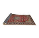 Sideview of Traditional Saffron Red Persian Rug, tr2504