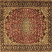 Square Machine Washable Persian Brown Traditional Rug, wshtr2504brn