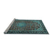 Sideview of Machine Washable Persian Light Blue Traditional Rug, wshtr2504lblu