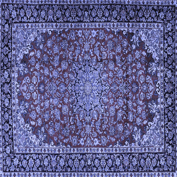Square Machine Washable Persian Blue Traditional Rug, wshtr2504blu