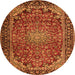 Square Persian Orange Traditional Rug, tr2504org